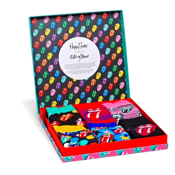 Happy Socks Rolling Stones Socks Box Set Limited Edition Unisex Size 8-12 NWT - Picture 1 of 13